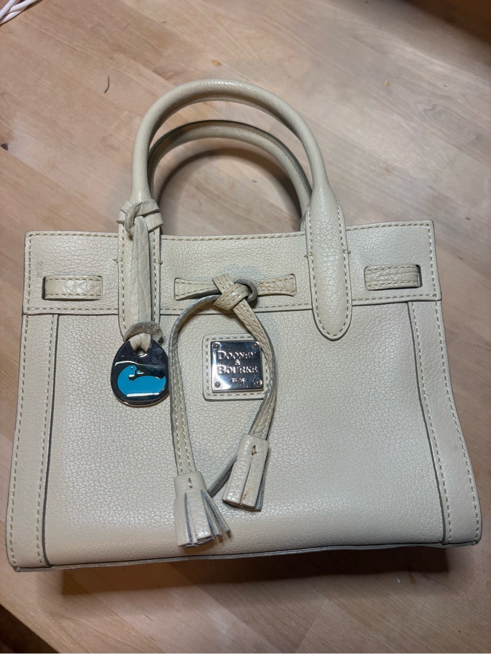 Dooney & Bourke Winter White Pebble Leather Mini Satchel